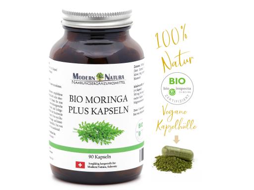 BIO Moringa Oleifera 500mg (90 Kapseln, Vegan & Glutenfrei)