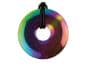 Preview: Rainbow Hämatit Donut Edelstein / Heilstein - inkl. 1m Leder- oder Kunstleder Halsband (Schmuckstein)