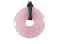 Preview: Rosenquarz Edelstein (Donut - 30mm) - Anhänger inkl. 1m Leder- oder Kunstleder Halskette (Schmuckstein)