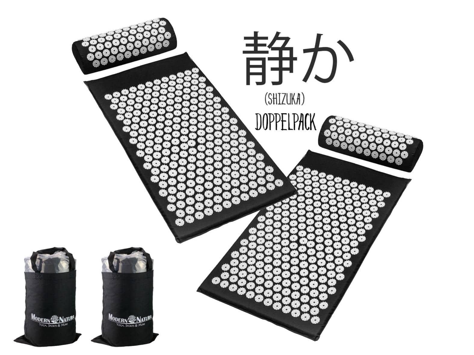 Akupressur-Set "Shizuka" - Doppelpack (2er Set) - Akupressurmatte + Kopfkissen - Modern Natura - Shakti Matte