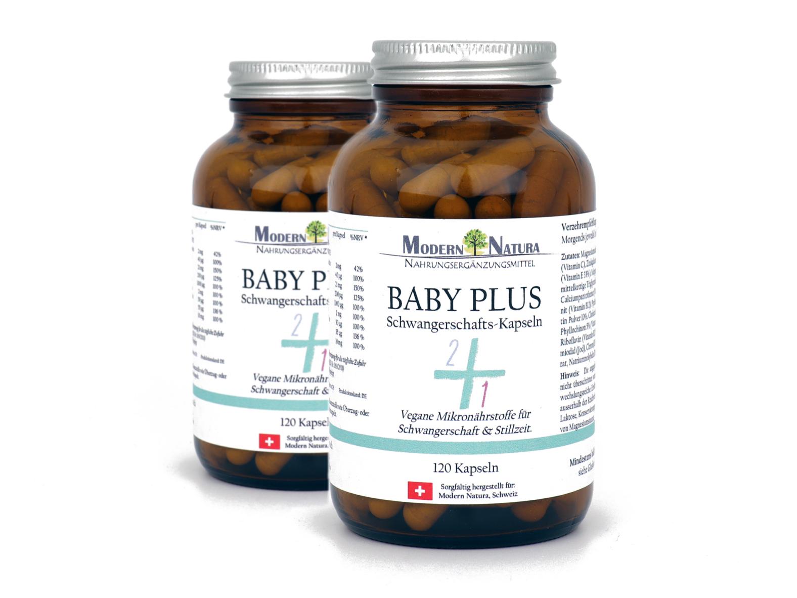 Baby Plus - Schwangerschafts Kapseln (90 Stück im Glas) Ideal für schwangere, stillende oder eine Schwangerschaft planende Frauen