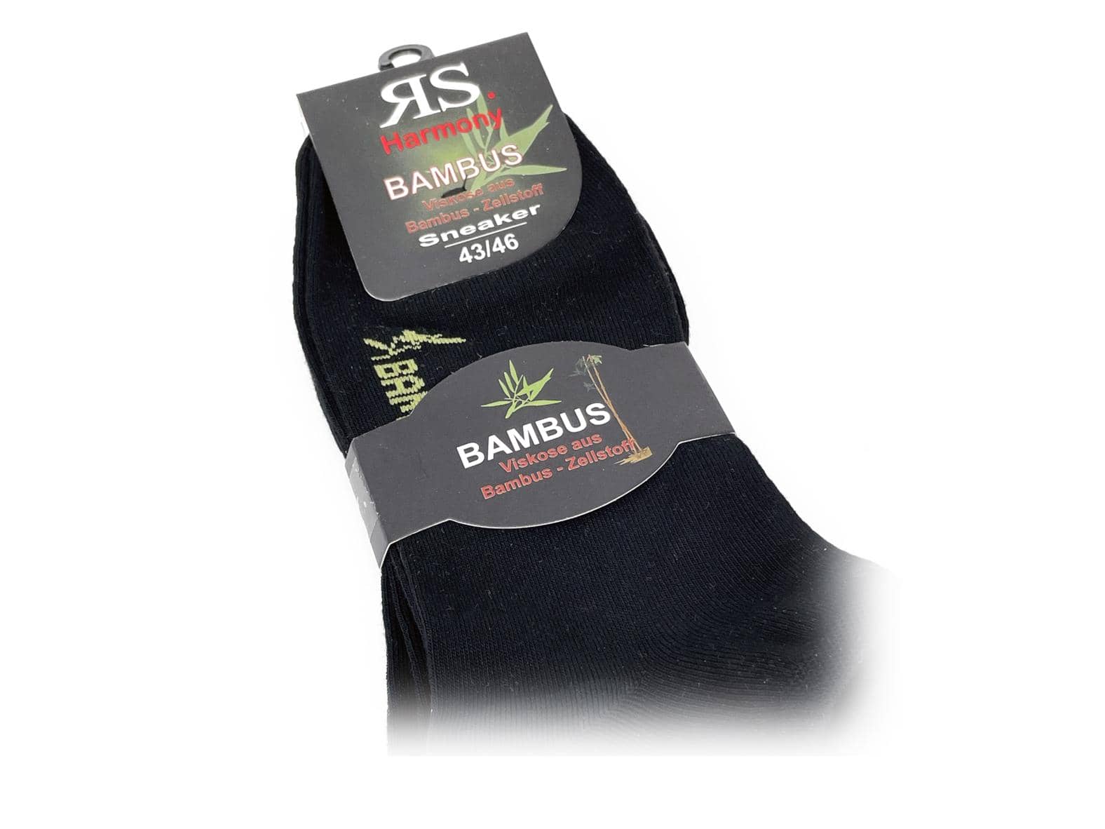 Bambus Sneaker Socken (9 Paar) - Unisex - Schwarz - Sportlich