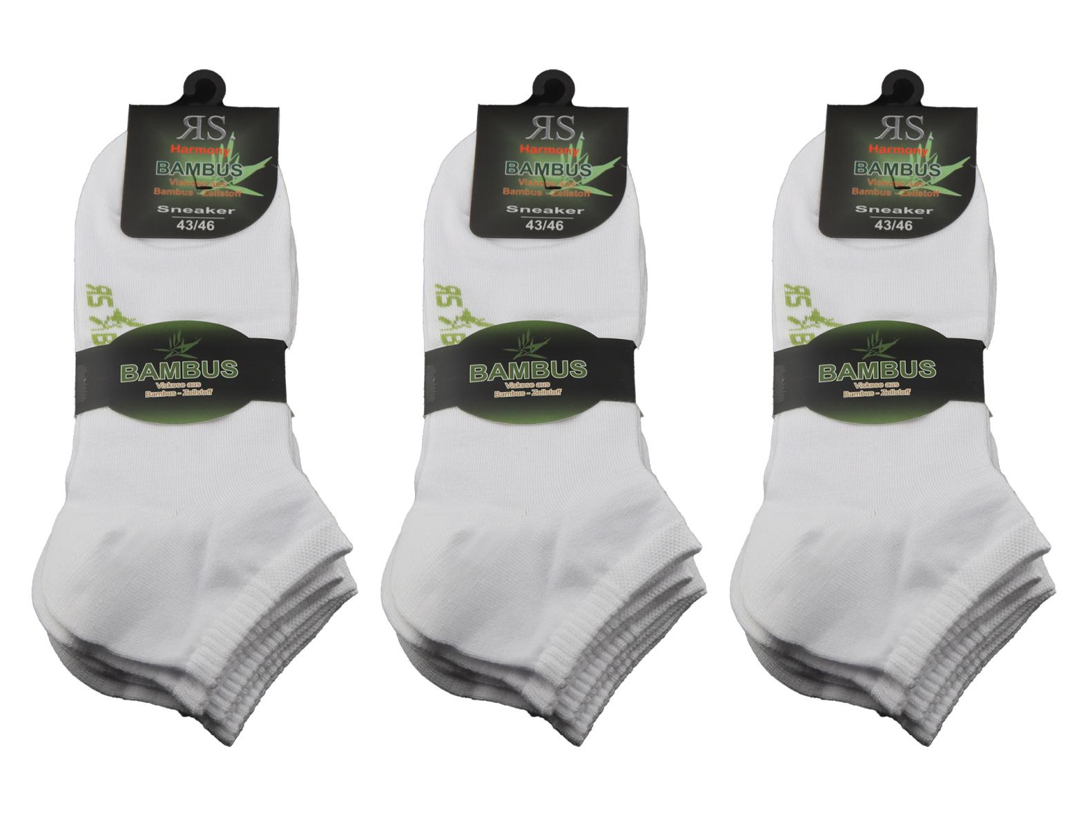 Bambus Sneaker Socken (9 Paar) - Unisex - Weiss - Sportlich