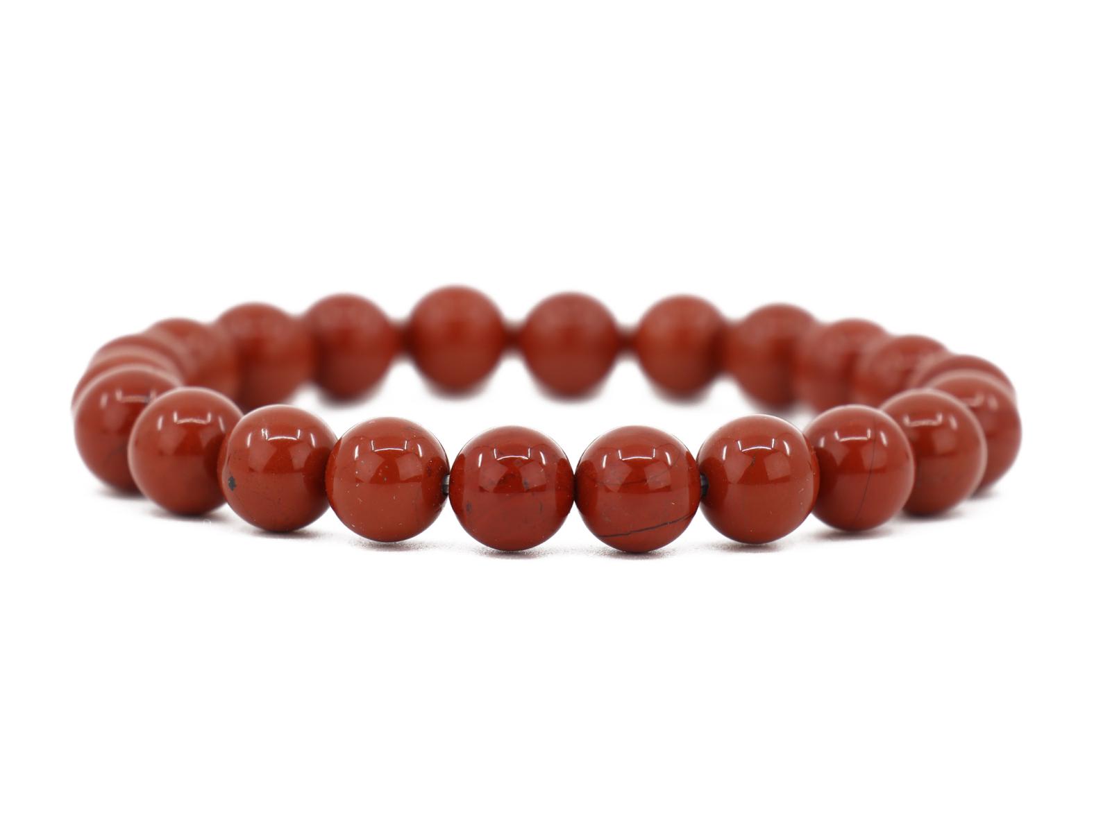 Jaspis Edelstein / Heilstein Armband - ca.8 mm Jaspis Rot Kugeln - Unisex