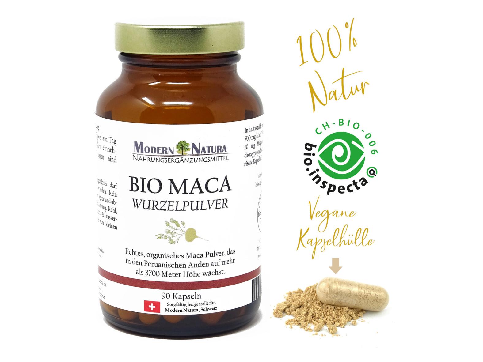 BIO Maca - 90 Kapseln - 700mg Macawurzelpulver - Vegan & Glutenfrei