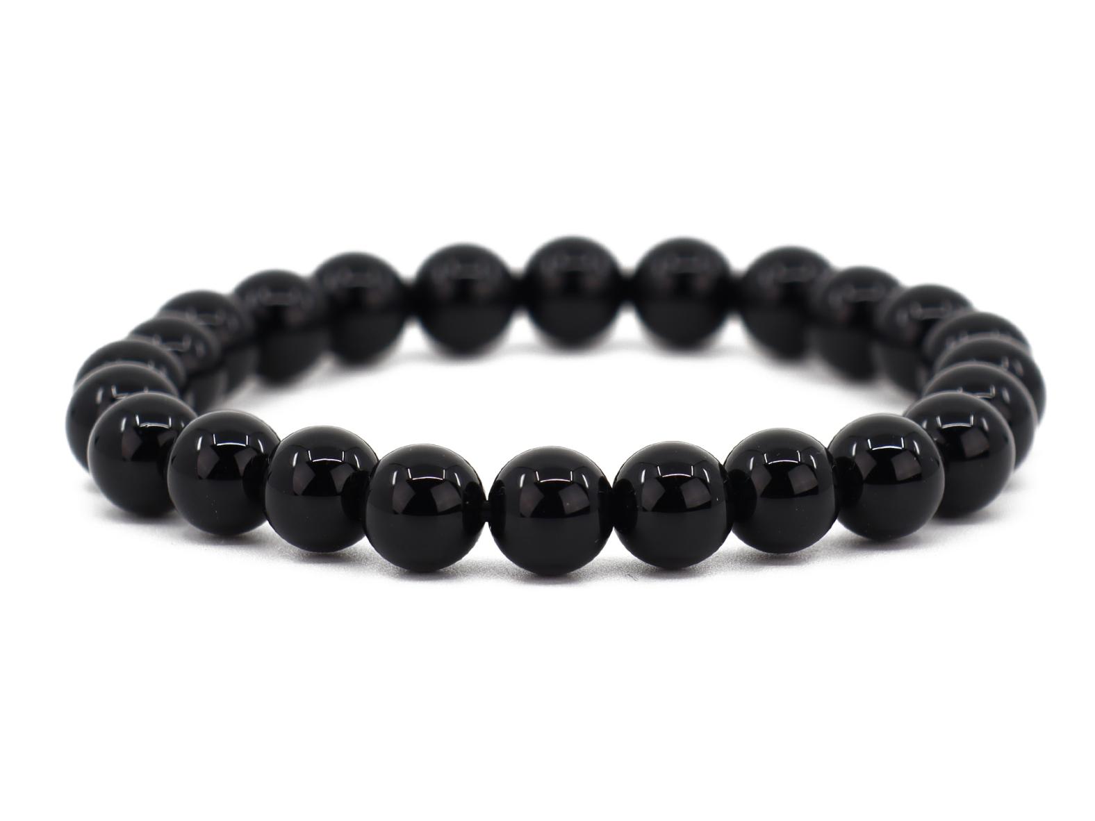 Onyx Edelstein / Heilstein Armband - ca.8 mm Onyx Edelstein Kugel - Unisex