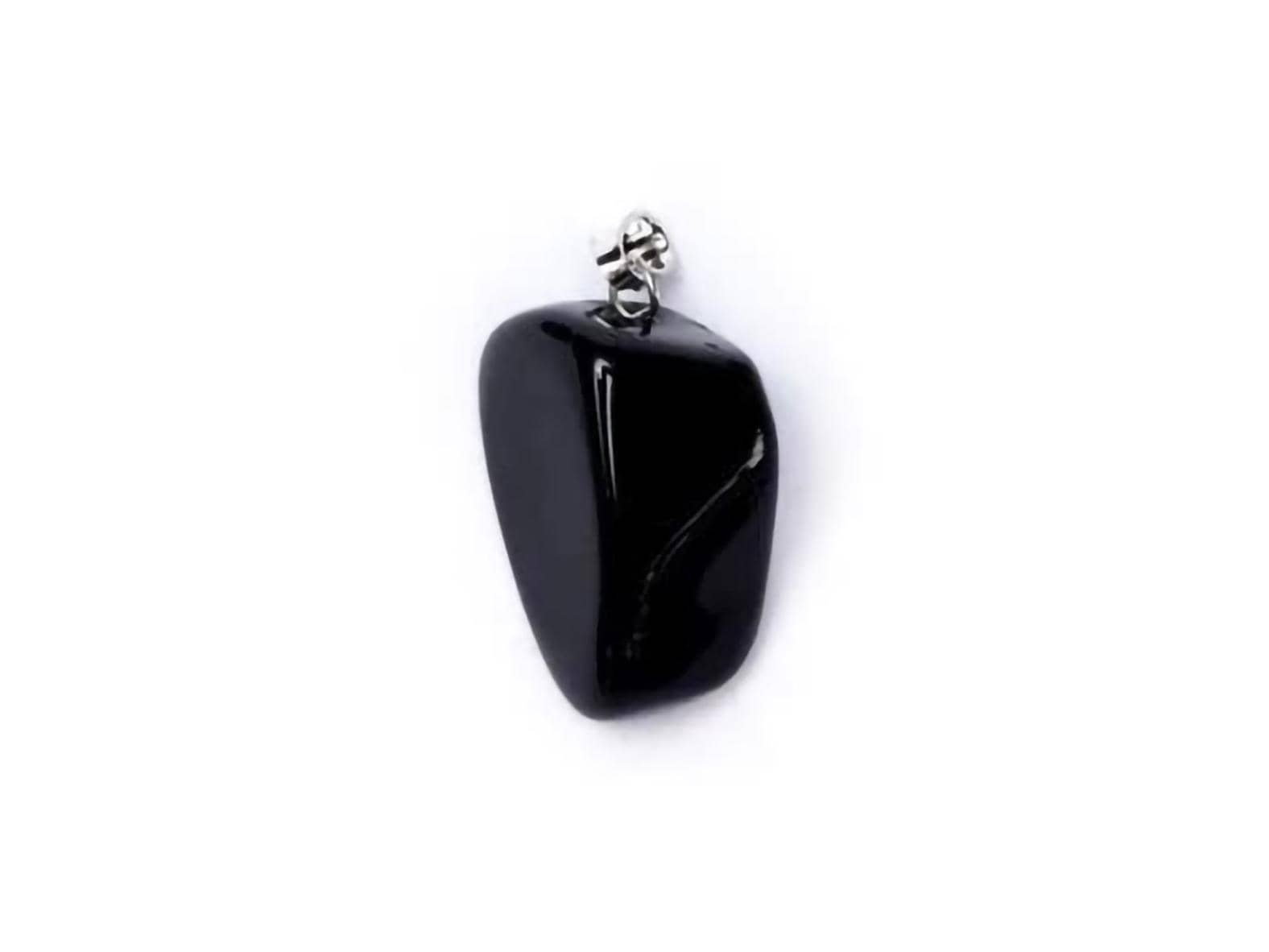 Schwarzer Obsidian Edelstein Anhänger inkl. 1m Leder- oder Kunstleder Halskette (Schmuckstein)