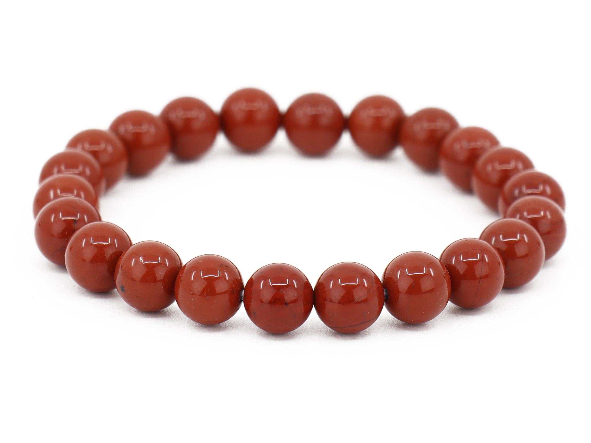 Jaspis Edelstein / Heilstein Armband - ca.8 mm Jaspis Rot Kugeln - Unisex