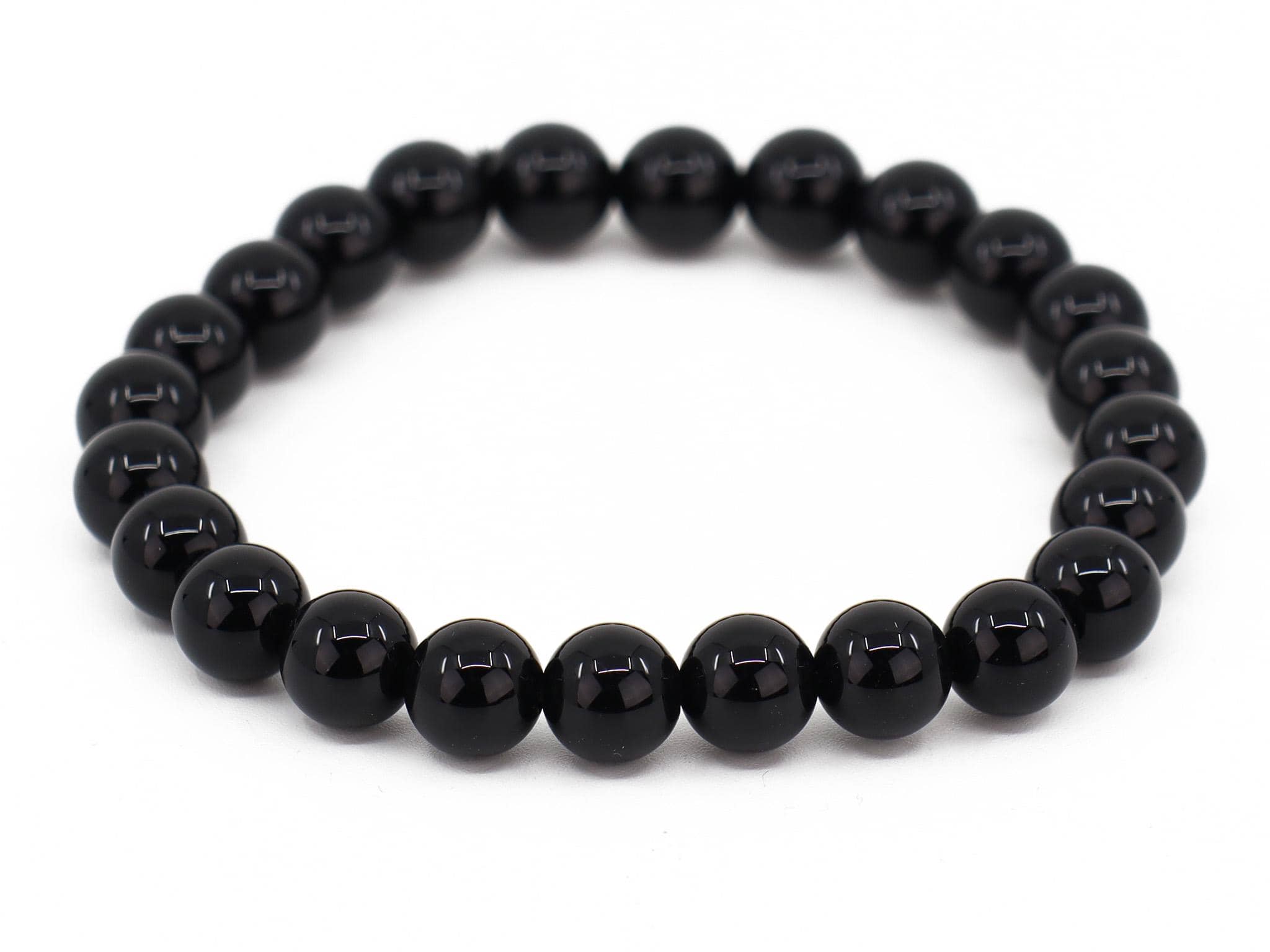 Onyx Edelstein / Heilstein Armband - ca.8 mm Onyx Edelstein Kugel - Unisex