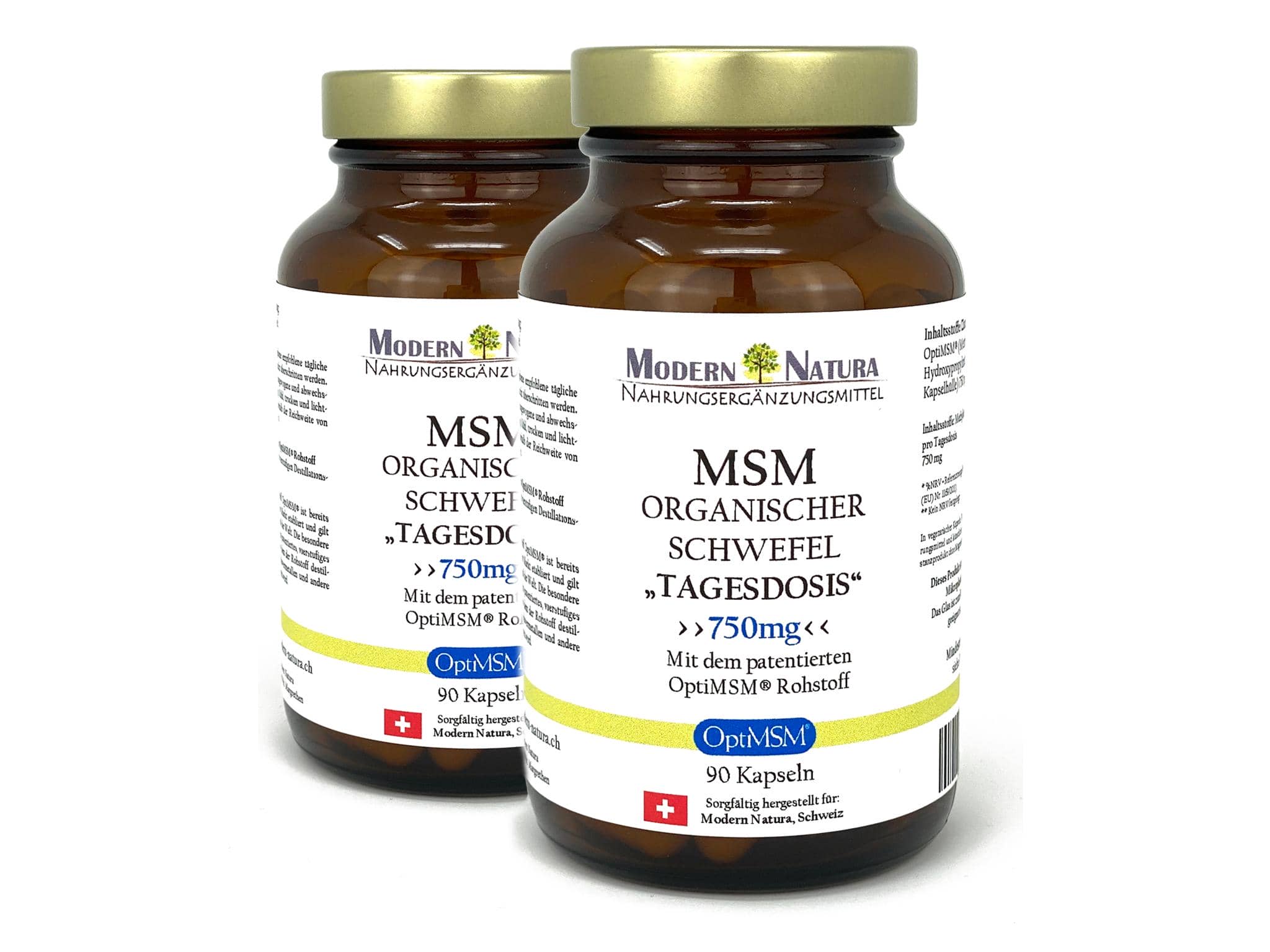 OptiMSM® - Organischer Schwefel Kapseln "Tagesdosis" Doppelpack - MSM Schwefel - Vegan & Glutenfrei (2x 90 Kapseln) Methylsulfonylmethan
