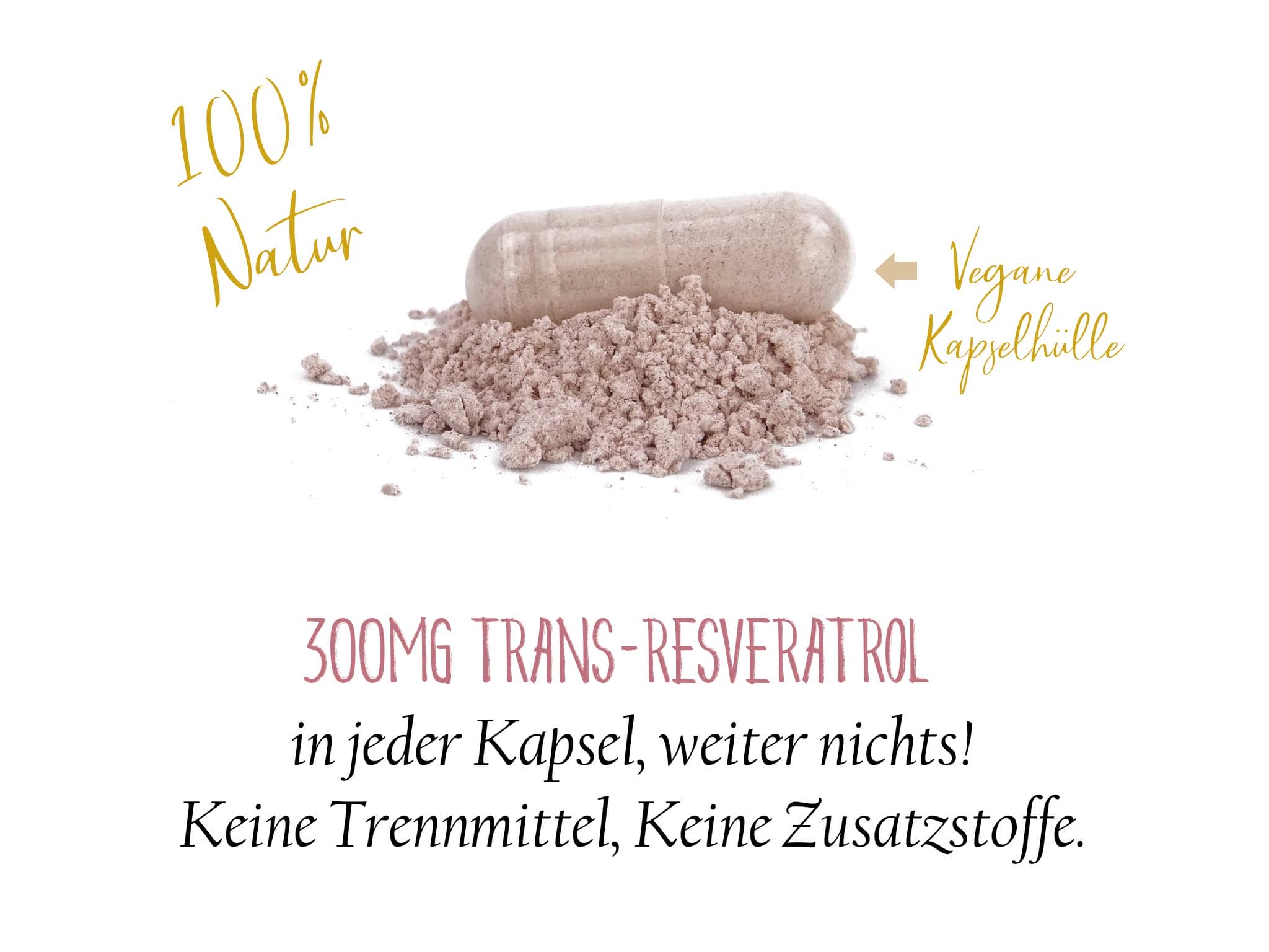 trans-Resveratrol PLUS Kapseln (Doppelpack 2x 120 Kapseln im Glas) Vegan & Glutenfrei - 300mg reines 98% trans-Resveratrol und OPC