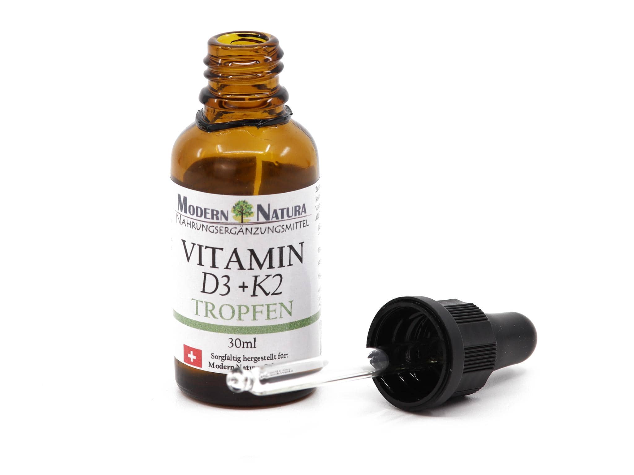 Sonnenkraft Vitamin D3 + K2 Tropfen - 30 ml Fläschchen (Flüssig, Vegan)