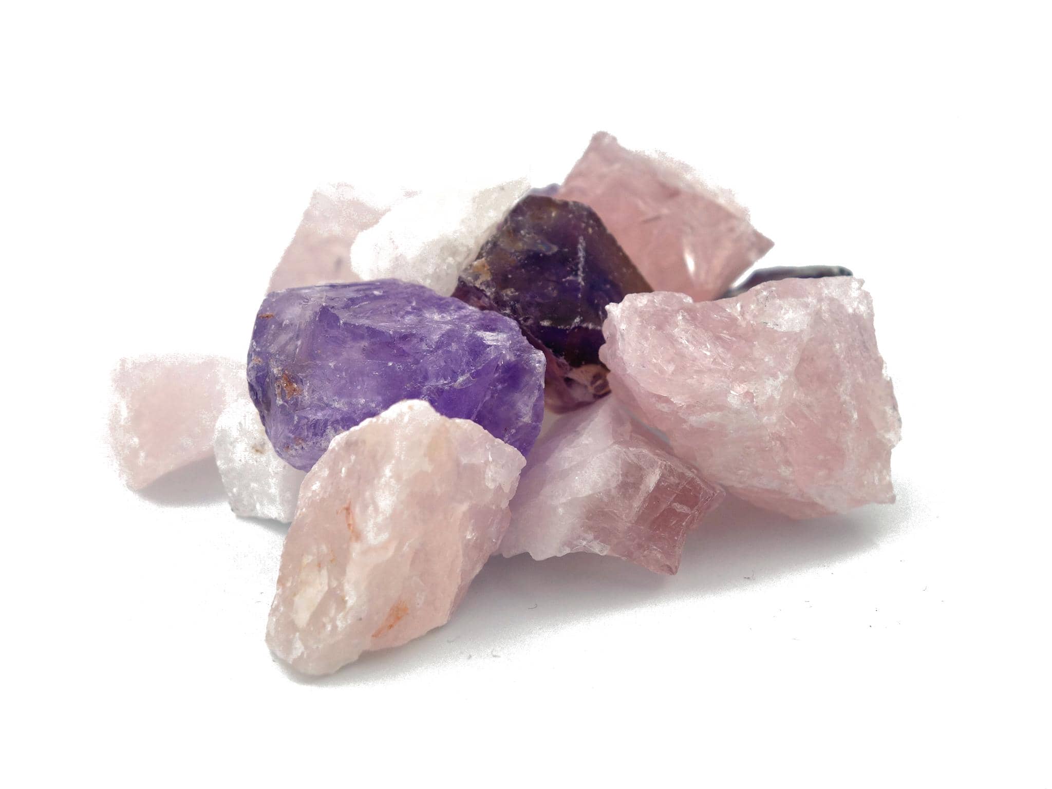 Wassersteine / Dekosteine Grundmischung mit Amethyst + Bergkristall + Rosenquarz (ca. 0,5 kg)  100% Natursteine
