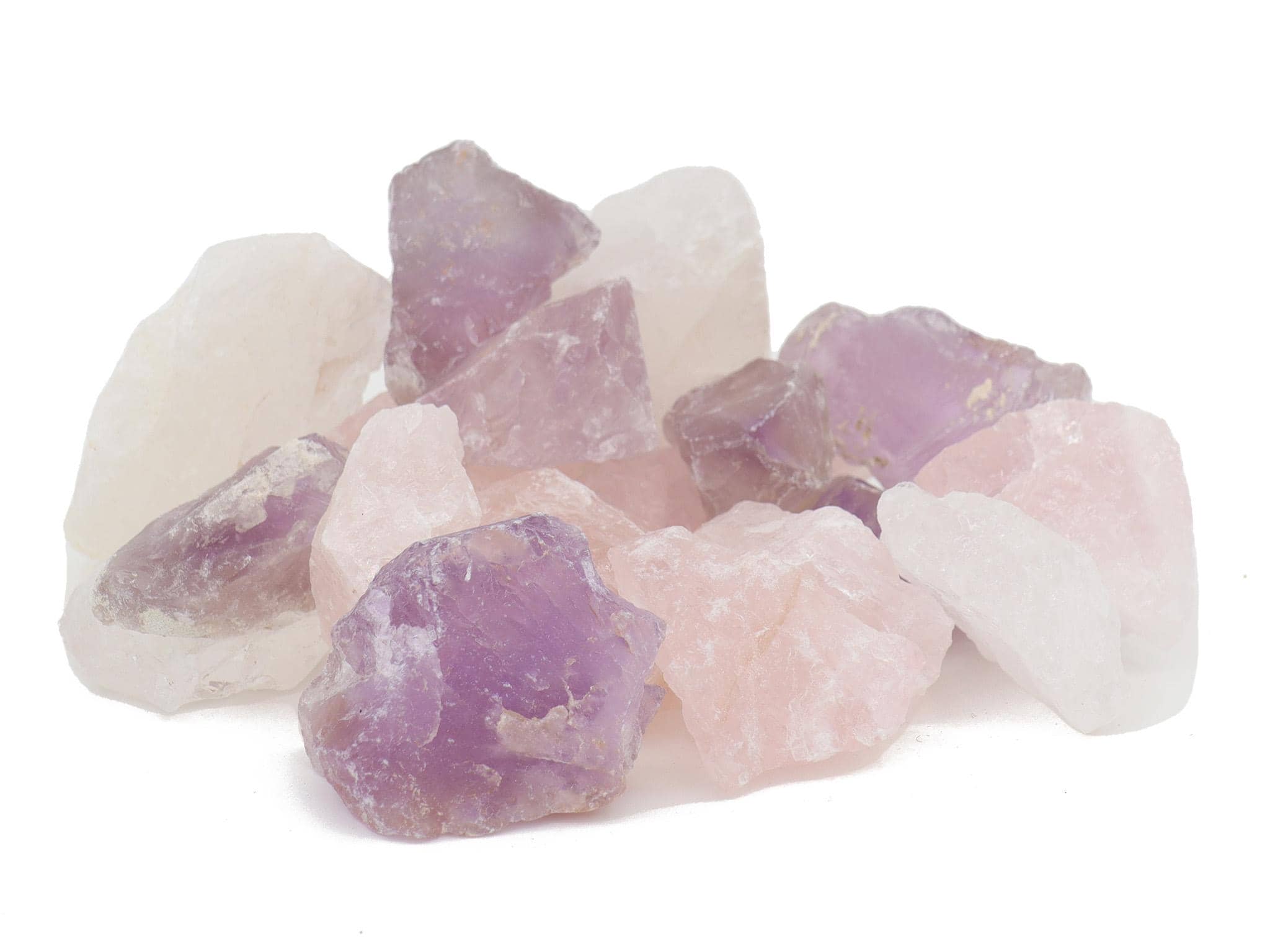Wassersteine / Dekosteine Grundmischung mit Amethyst + Bergkristall + Rosenquarz (ca. 0,5 kg)  100% Natursteine