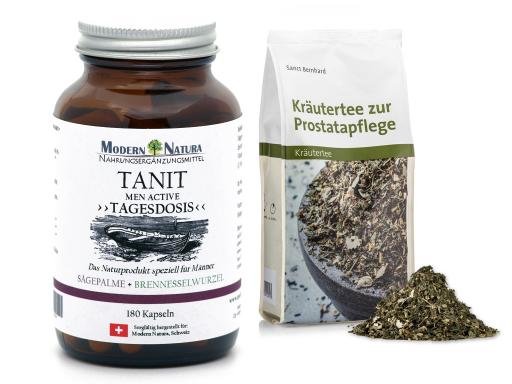 Tanit Men Active Set: Sägepalmen Kapseln + Brennnesselblätter Tee -  Die natürliche Unterstützung für Ihre Prostata